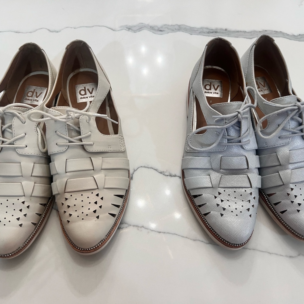DV by Dolce Vita Men's Cream Perforated Oxfords